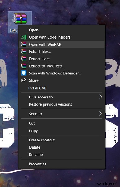 Windows10のコンテキストメニューに[CABのインストール]項目を追加する方法 