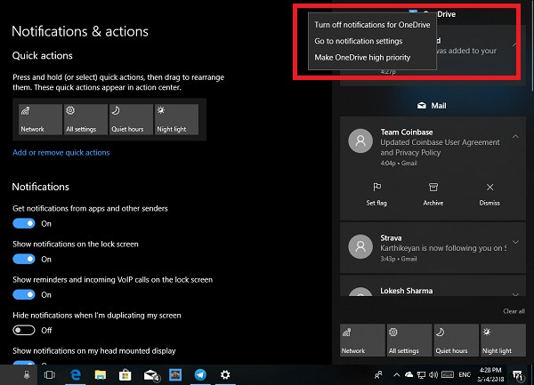 Windows10で通知とアクションセンターをカスタマイズする方法 