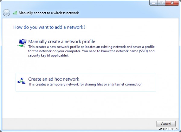 Windows11/10でアドホックコンピューター間ネットワークをセットアップする方法 