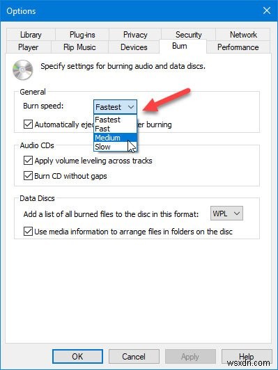 Windows Media Playerは、オーディオファイルの書き込み中に一部のファイルエラーを書き込むことができません 