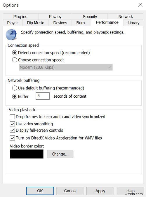 Windows10のWindowsMediaPlayerでビデオストリーミング速度を上げる 