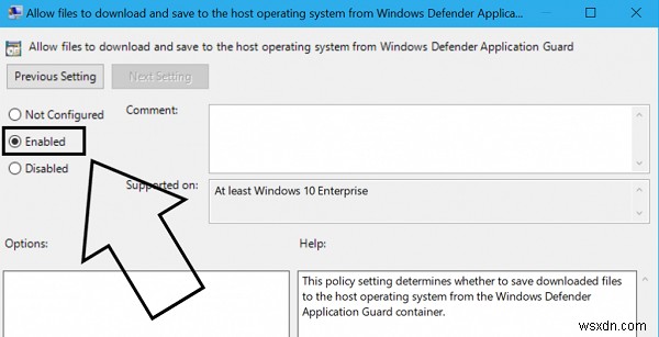 Windows10のEdgeのホスト設定へのファイルのダウンロードを許可するを有効にします 