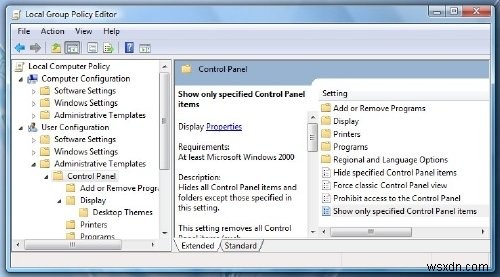 Windows 10で指定されたコントロールパネルアプレットを非表示、表示、追加、削除する 