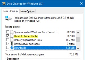 Disk Cleanup Tool＆StorageSenseがダウンロードフォルダのクリアを提供するようになりました 