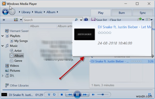 アルバム情報が表示されない、または間違っているWindows Media Player 