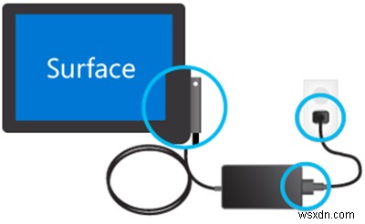 SurfaceProまたはSurfaceBookのバッテリーが充電されない 