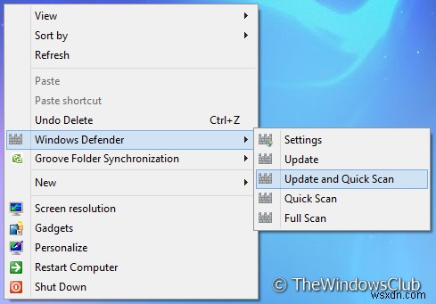 Windows10のコンテキストメニューにWindowsDefender機能を追加する方法 