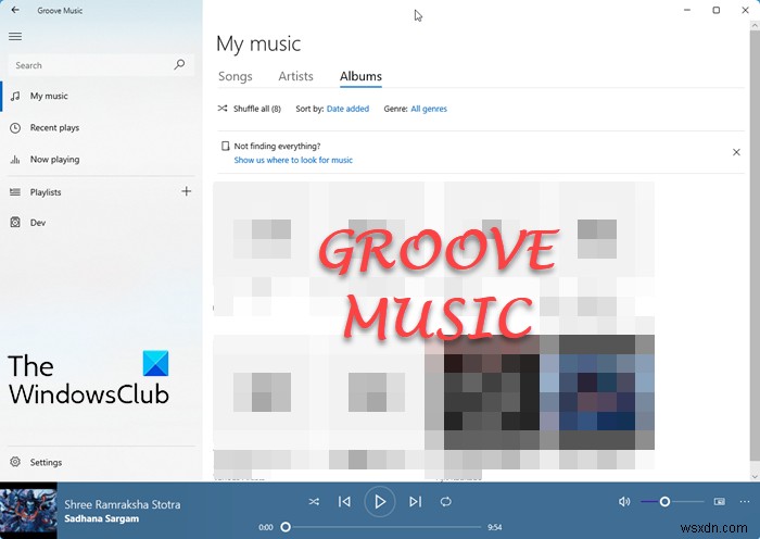 Windows11/10のGrooveMusicアプリ 