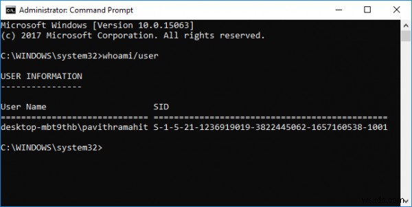 Windows 10でユーザーのセキュリティ識別子（SID）を見つける方法 