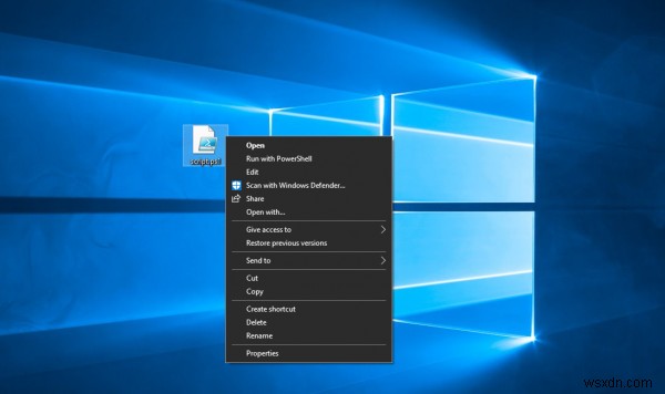 Windows10のPS1ファイルコンテキストメニューに管理者として実行を追加または削除します 