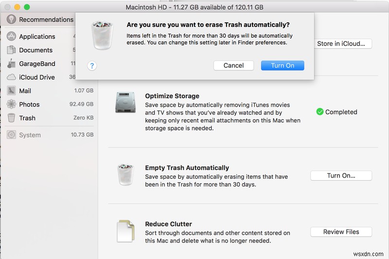 Macでディスクスペースをクリアする方法 