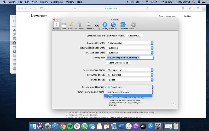 MacでSafariを使用してファイルをダウンロードする方法 