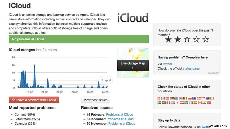 iCloudはダウンしていますか？ 