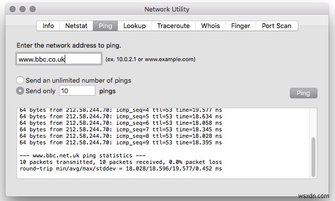 Macでpingを実行する方法 