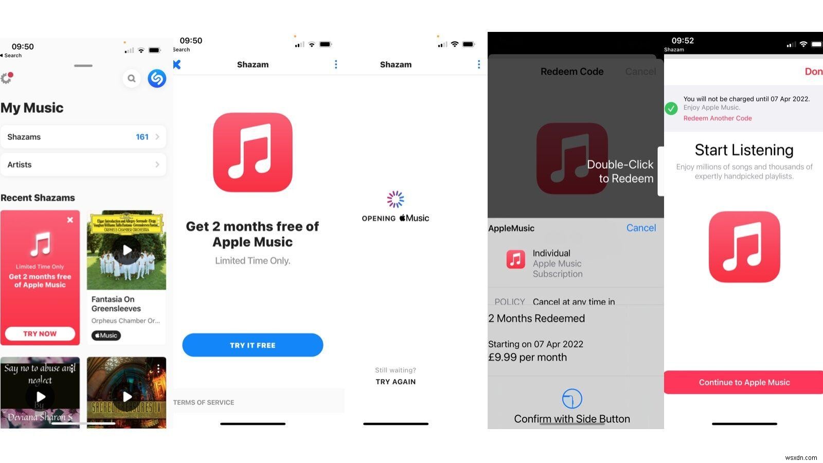 Shazamで2か月間AppleMusicを無料で入手 