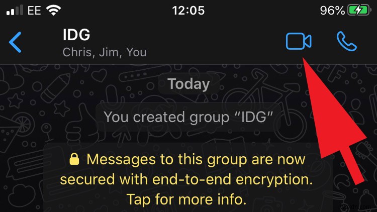 iPhoneのWhatsAppでグループビデオ通話を行う方法 