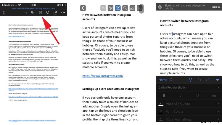 iPadとiPhoneで無料のMicrosoftOfficeを入手する方法 