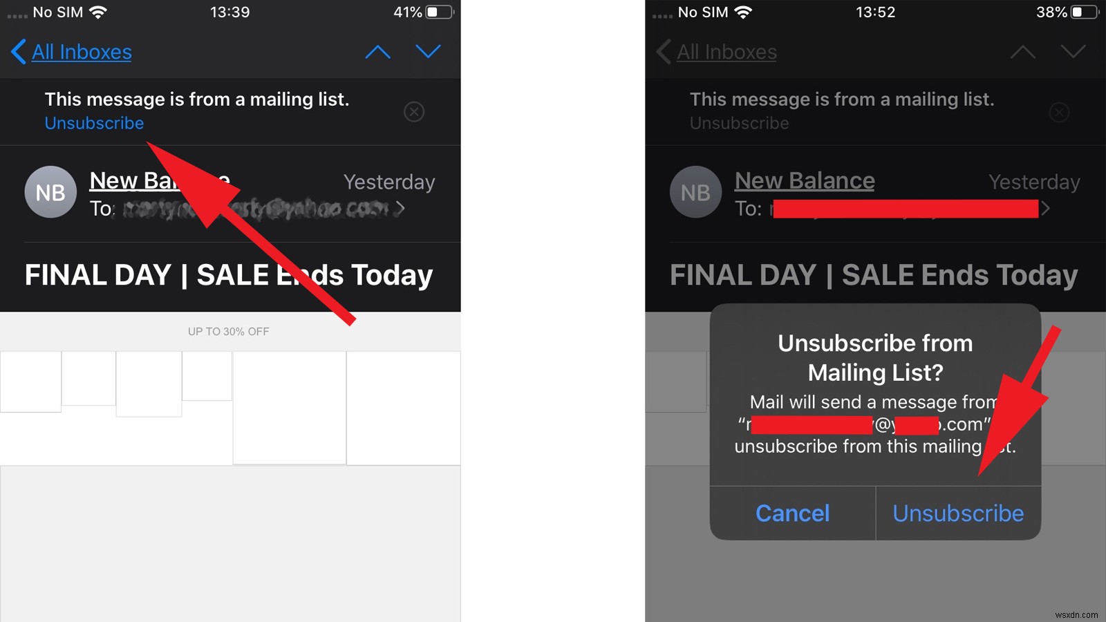 iOS13で迷惑メールの購読を解除する方法 