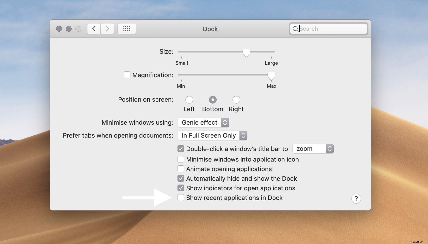 MacOSMojaveでDockから最近のアプリを非表示にする方法 