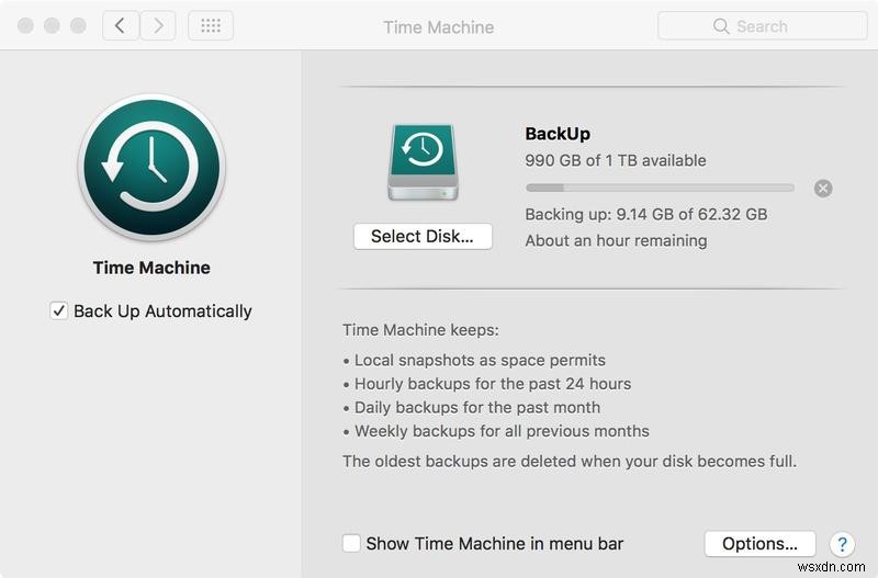 TimeMachineを使用してMacをバックアップする方法 