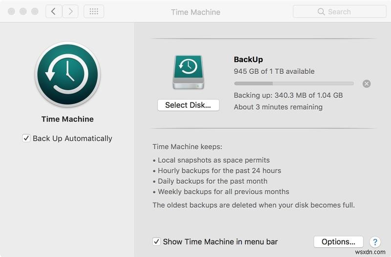 TimeMachineを使用してMacをバックアップする方法 