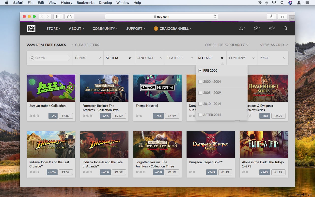 GOG.comを使用してMacでレトロゲームをプレイする方法 