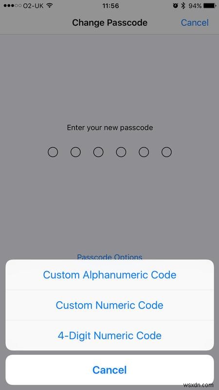 iPhoneまたはiPadの6桁のパスコードを4桁に変更する方法 