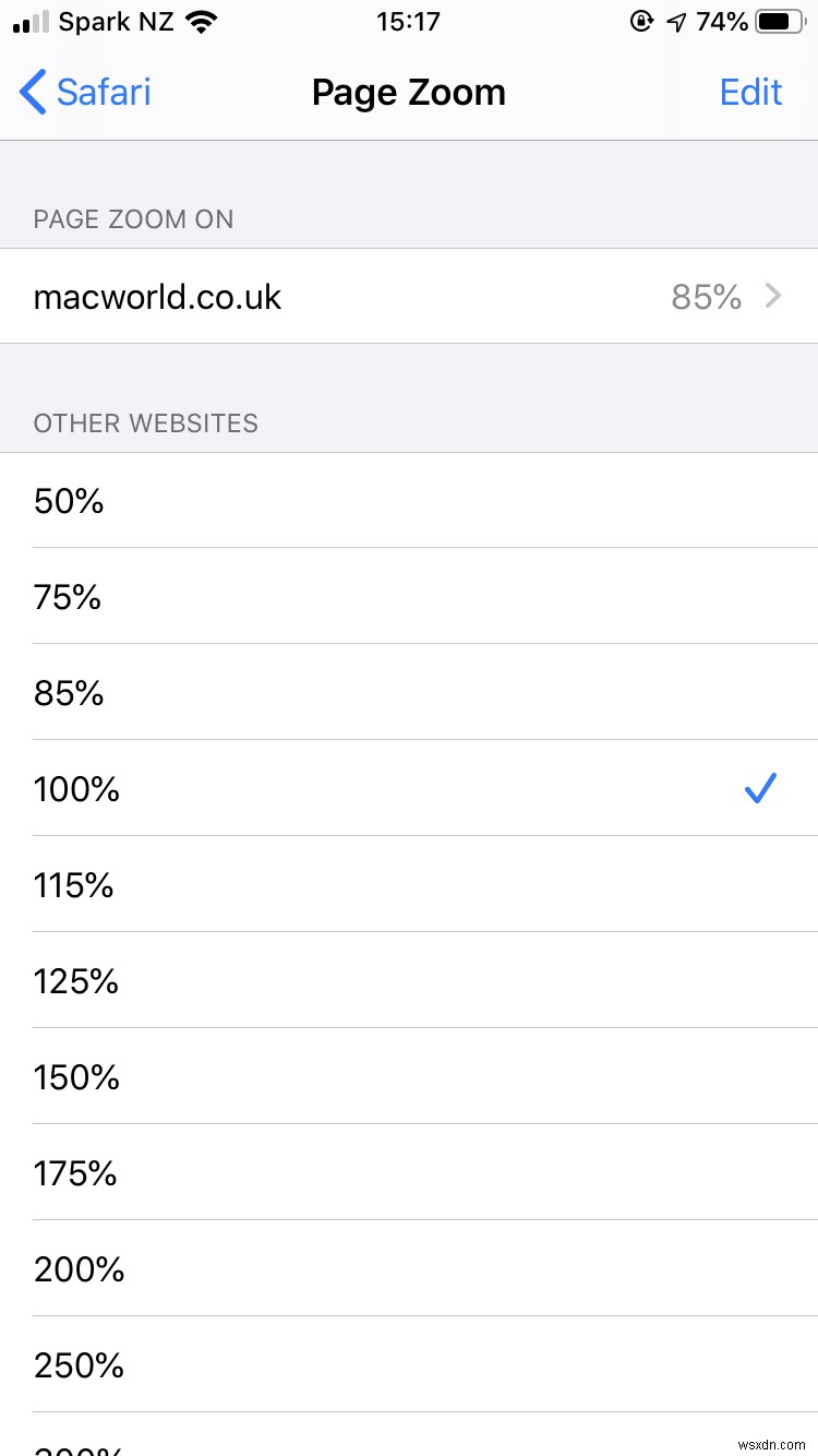 iPhoneのSafariでテキストサイズを変更する方法 