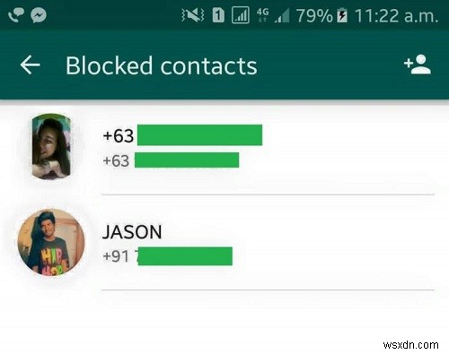 WhatsAppでブロックされた連絡先を削除する方法 