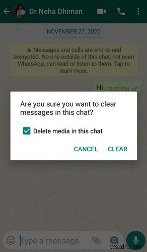 WhatsAppチャットのクリアとチャットの削除：違いは何ですか？ 