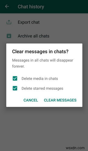 WhatsAppチャットのクリアとチャットの削除：違いは何ですか？ 