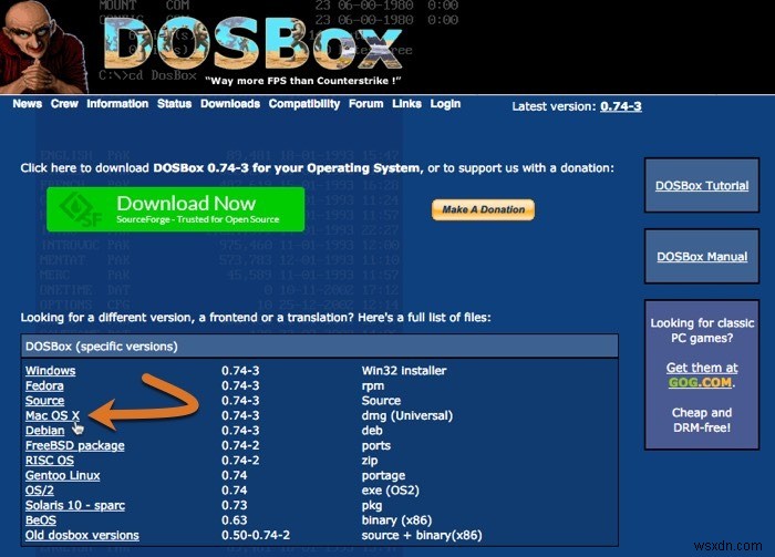 DOSBoxを使用してmacOSで古いDOSゲームをプレイする 