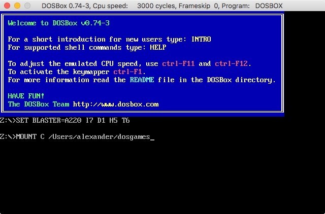 DOSBoxを使用してmacOSで古いDOSゲームをプレイする 