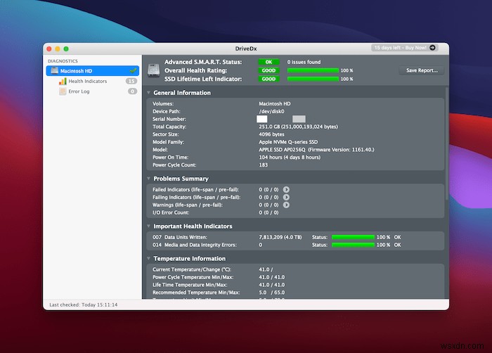 macOSでSSDの状態を確認する方法 