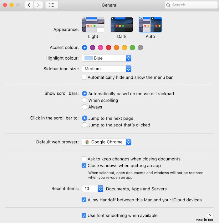 macOSで日没時にダークモードを自動的に実行するようにスケジュールする方法 