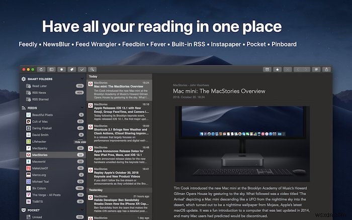 macOS用の最高のRSSリーダーアプリの5つ 
