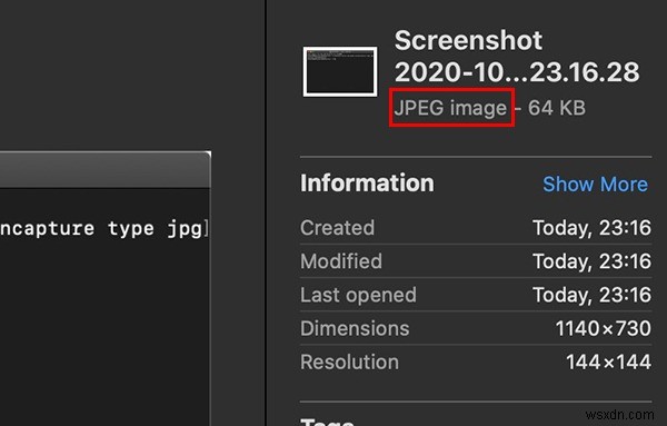 Macでスクリーンショットファイル形式をJPGに変更する方法 