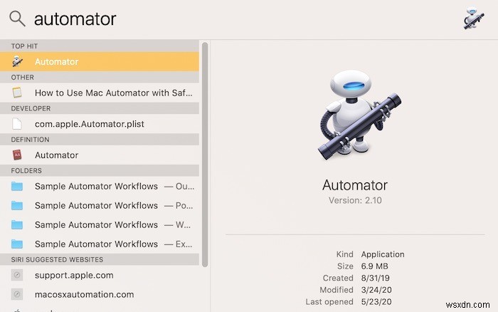 macOSでAutomatorを使用する方法 
