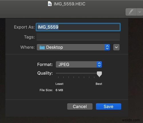 Macでプレビューを使用してHEICファイルをJPGに変換する方法 