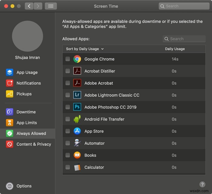 macOSCatalinaでスクリーンタイムを使用する方法 