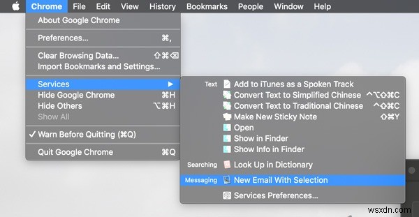 macOSのサービスメニューにオプションを追加する方法 
