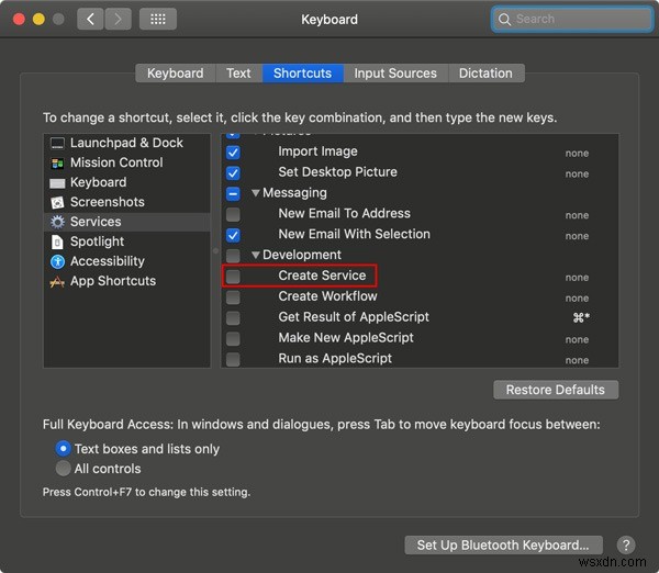 macOSのサービスメニューにオプションを追加する方法 
