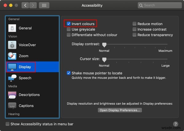 Macで表示色を反転する方法 