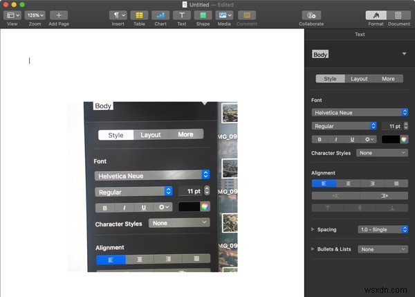 macOSでContinuityCameraを使用してiPhoneから写真を挿入する方法 