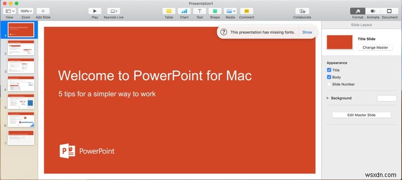 PowerPointスライドをMac基調講演に変換する方法 