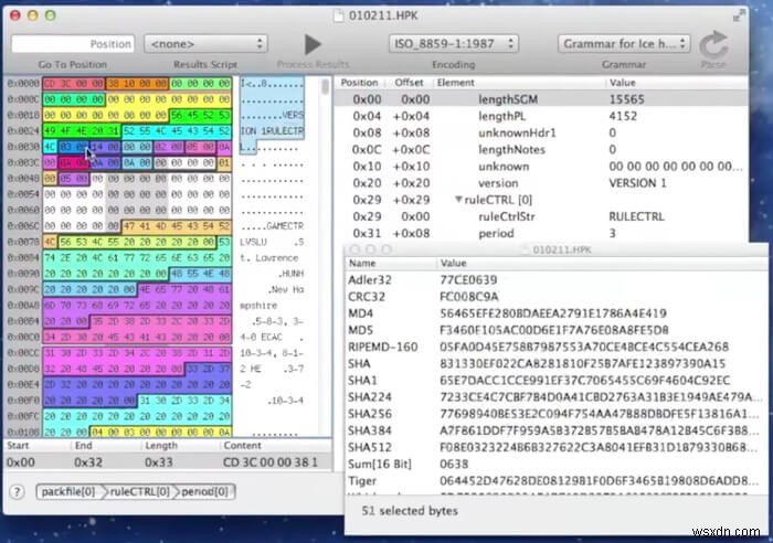 macOSでの16進ソースの表示と編集 