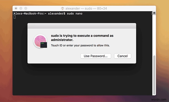 TouchIDを使用してMacでSudoコマンドを認証する方法 