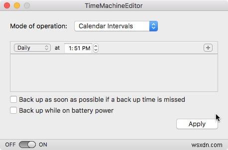 Mac用のTimeMachineバックアップスケジュールを変更する方法 