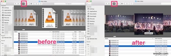 MacのFinderでQuicklookを使用してビデオをプレビューする 