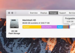 macOSSierraのパージ可能なスペースとそれを使用してハードドライブスペースを最適化する方法を理解する 